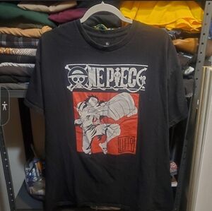 ONE PIECE Ripple Junction Luffy Shortsleeve Graphic T-shirt Black SIZE XL